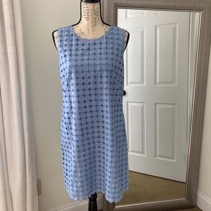 J. Mclaughlin sleeveless blue eyelet dress medium
